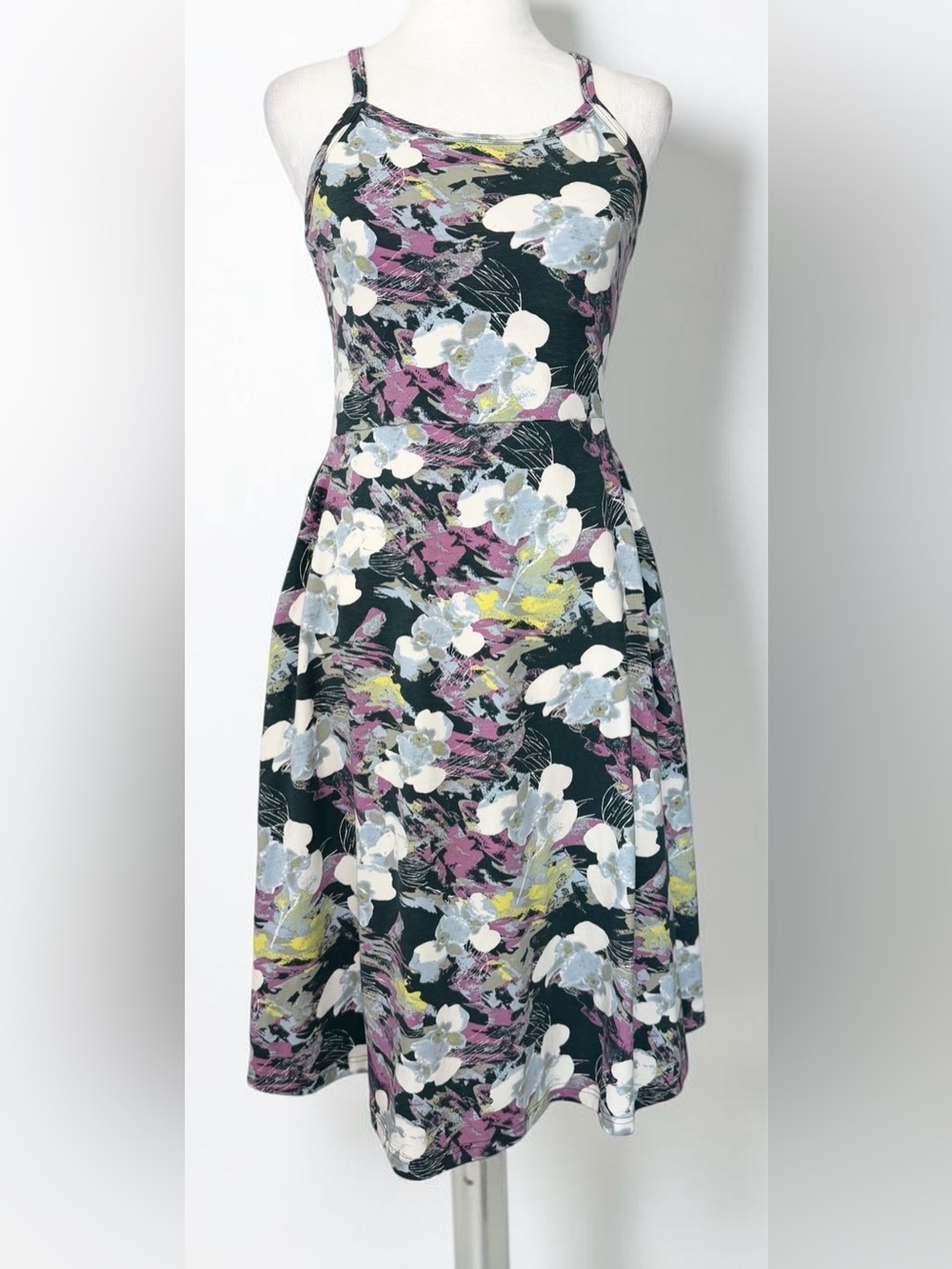 Pact Floral Organic Cotton Fit & Flare Shorty Midi Dress Desert Orchid